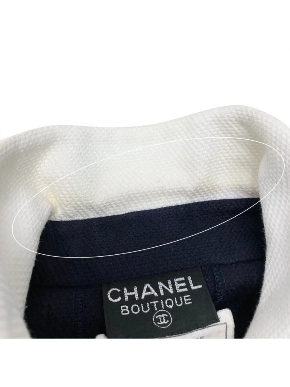 Chanel Cg9 Runway CC Logo Button Dress 36 Sizes Navy White Cotton 100%